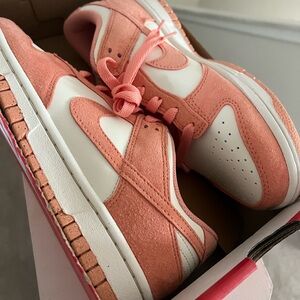 Brand New Nike Dunk Low in Soft Pink and White